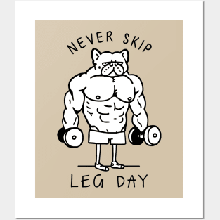 Never Skip Leg Day Frenchie Posters and Art